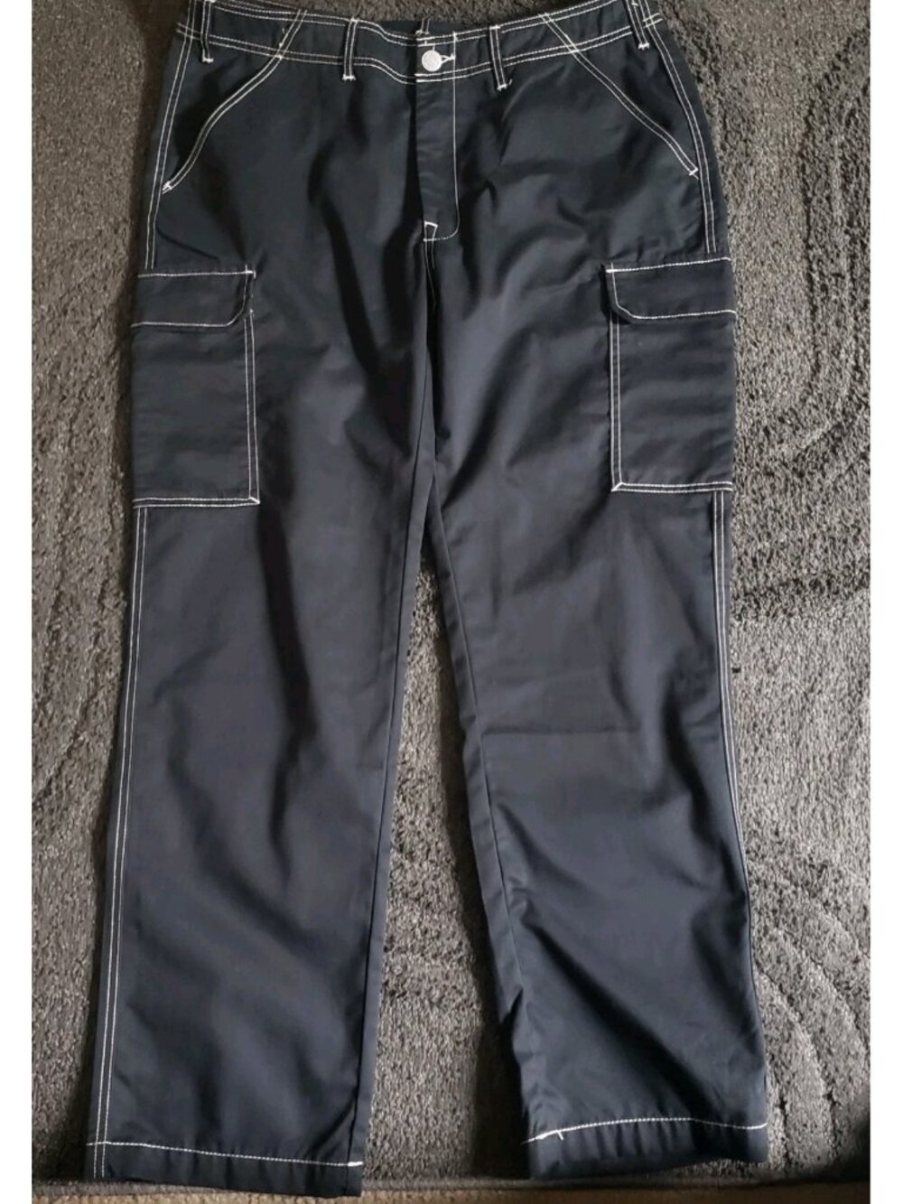 NWT $169 True Religion BAGGY EMB HS SN Cargo Pants Men's Jet Black 701060 36×32